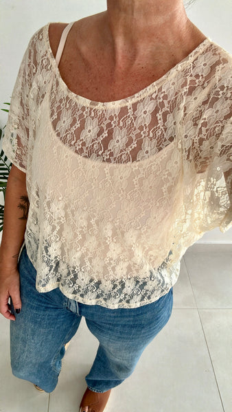 Ivory Lace OS Top