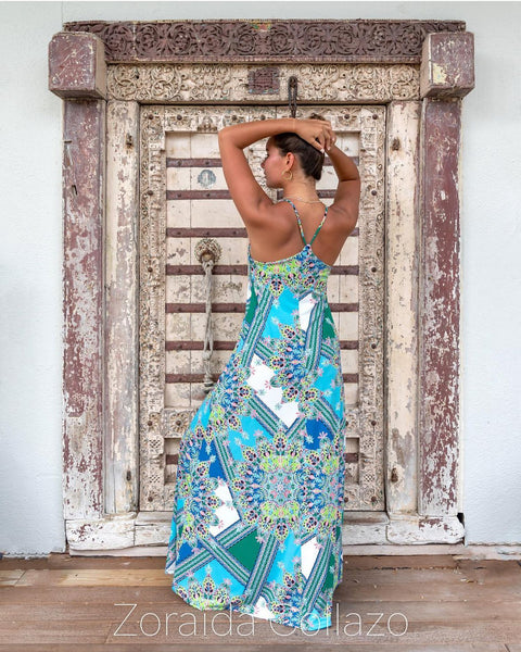 Boho Racer back Maxi Dress ZORAIDA COLLAZO Boho Racer back Maxi Dress ZORAIDA COLLAZO