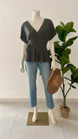 Olive Wrap Top