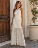 Ivory Lace Flow Maxi Dress