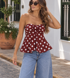 Merlot Dots Halter Top