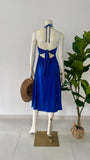 Royal Blue Halter Knotted Midi Dress