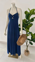 Cut Out Knotted Maxi Dress Navy