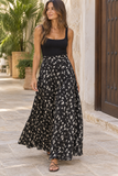 Noir Brush Maxi  Skirt