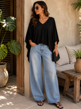 Poncho Top -Black
