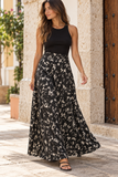 Noir Brush Maxi  Skirt