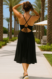 Open Back Midi Dress Black