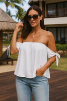 Knot Sleeve Top White