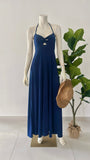 Cut Out Knotted Maxi Dress Navy
