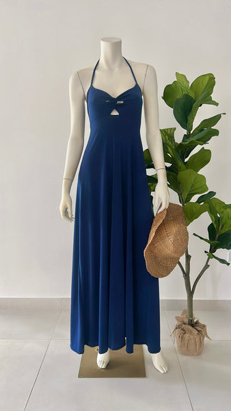 Cut Out Knotted Maxi Dress Navy