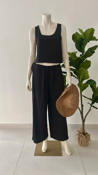 String Pants Set Black