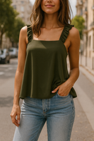 Ruffle Top - Olive