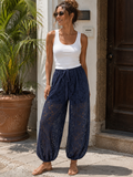 Navy Lace Balloon Pants
