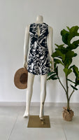 Black Print Mini Overall