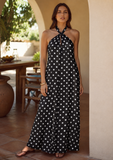 Polka Noir Maxi Dress