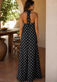 Polka Noir Maxi Dress