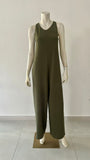 Basic Olive Crepe Jumpsuit