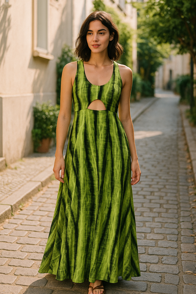 Lime Horizon Cut Out Maxi Dress