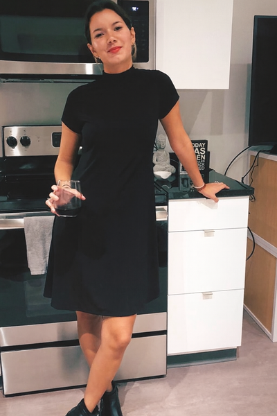 High Neck Dress Black