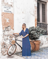 V Neck 3/4 Flare Maxi dress