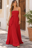 Red Belted Maxi Dress