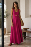 Magenta Cut Out Maxi Dress