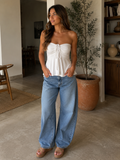 String Halter Top -White