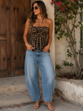 Leopard String Halter Top