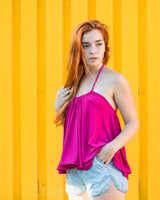 T-Strap Top Fushia