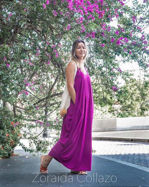 Basic Magenta OS Maxi Dress