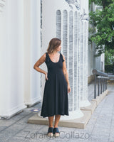 Double Knot Midi Dress - Black