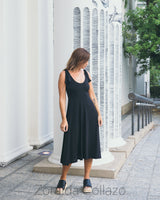 Double Knot Midi Dress - Black