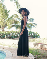 Ruffle Straps Maxi Dress (Black)