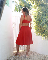 Backless Red Midi Dress