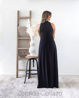 Black High Neck Maxi Dress