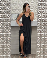 Black Scrunch Maxi Dress OS