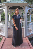 Black Ruffle Sleeve Maxi Dress