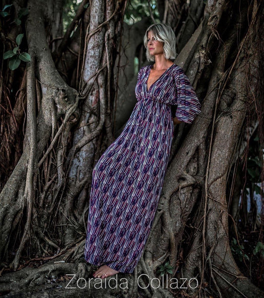 Kimono Geo Maxi Dress