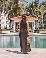 Black V Neck Slit Maxi Dress